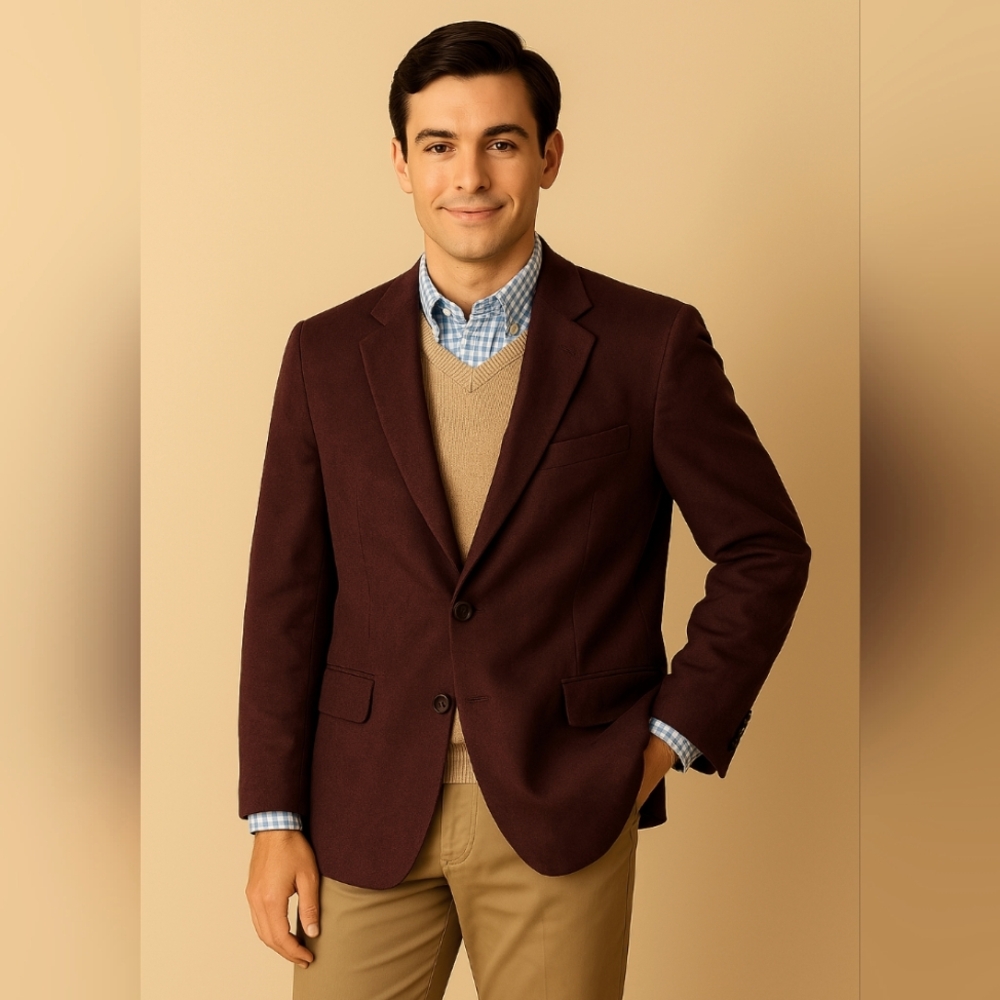 Lauren Ralph Lauren Burgundy faux suade blazer 40R